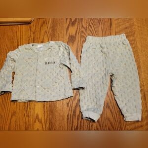 (4/$15) "Mighty Handsome" Le Top set, 6/9M Sage green